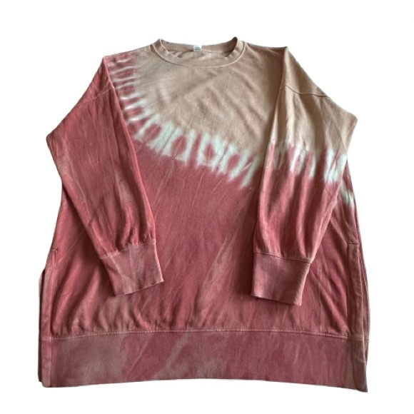 Old Navy Women's L Pink Ombre Pull Over Sleeved Scoop Neck Cotton Sweatshirt - Picture 5 of 14